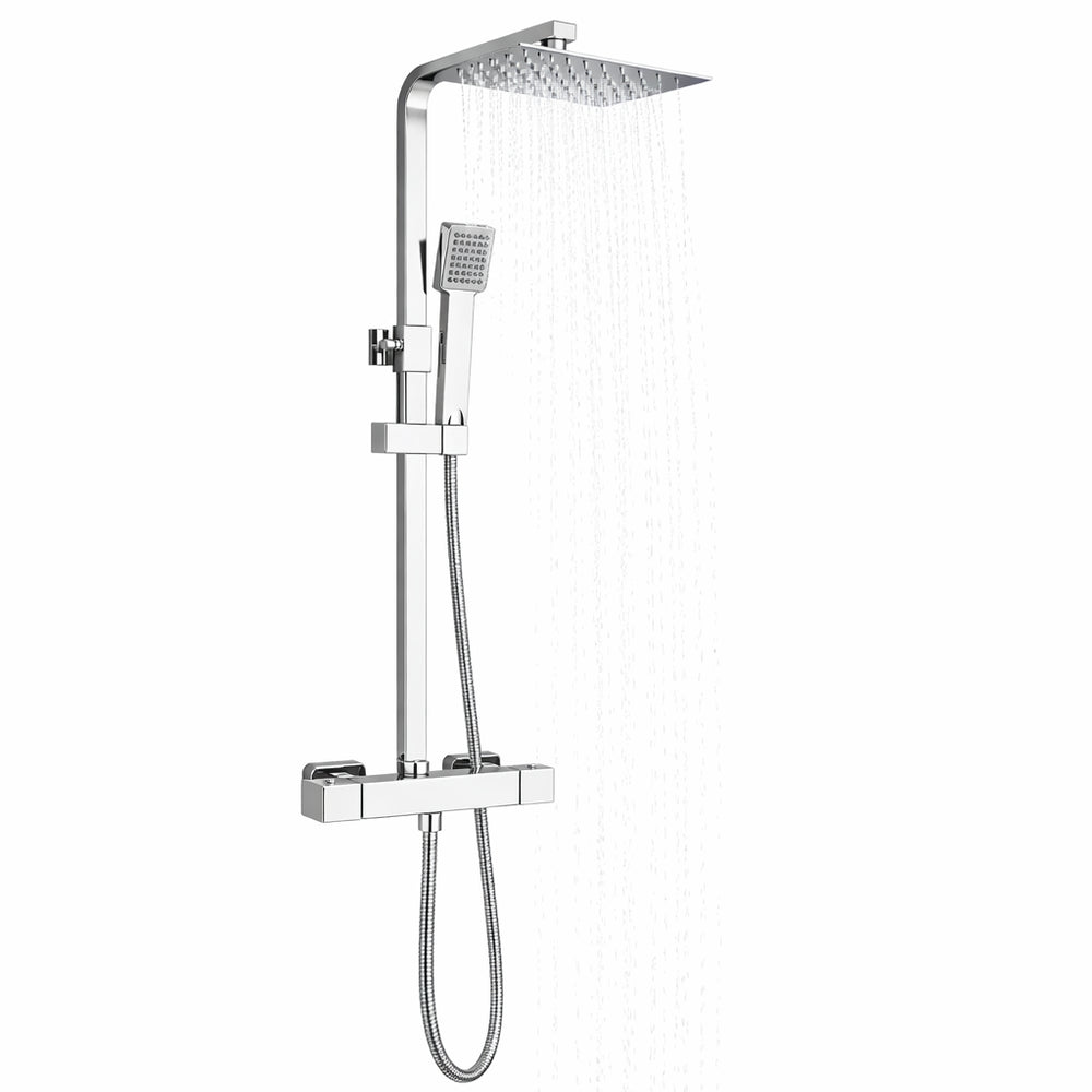 Colonne de Douche Thermostatique Acier Inoxydable Chrome Carré