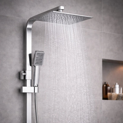 Colonne de Douche Thermostatique Acier Inoxydable Chrome Carré