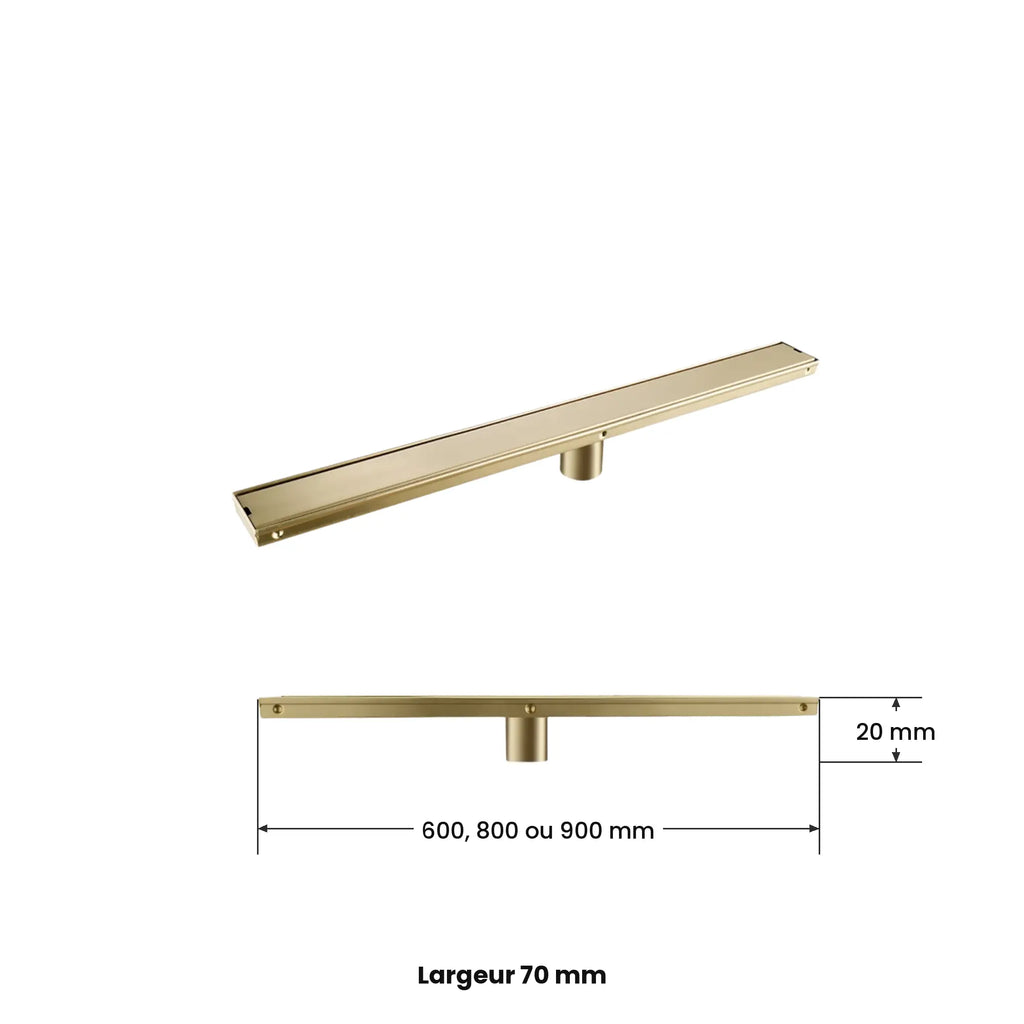 Dimensions du caniveau de douche linéaire encastré, 60 / 80 / 90 cm
