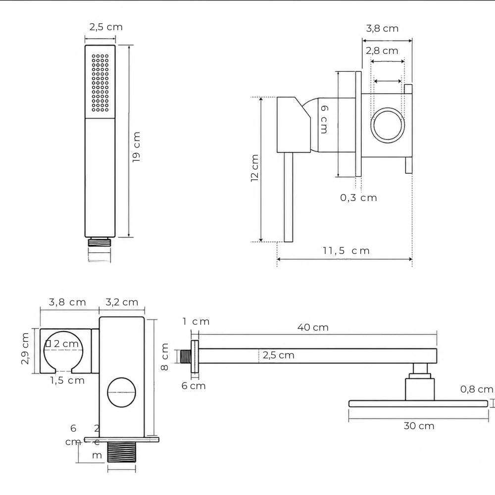 Dimensions - Encastrable Ciel 6 Finitions