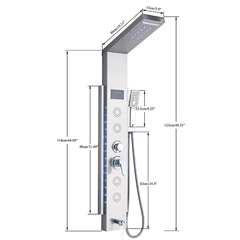 Dimensions - Hydro LED Cascade