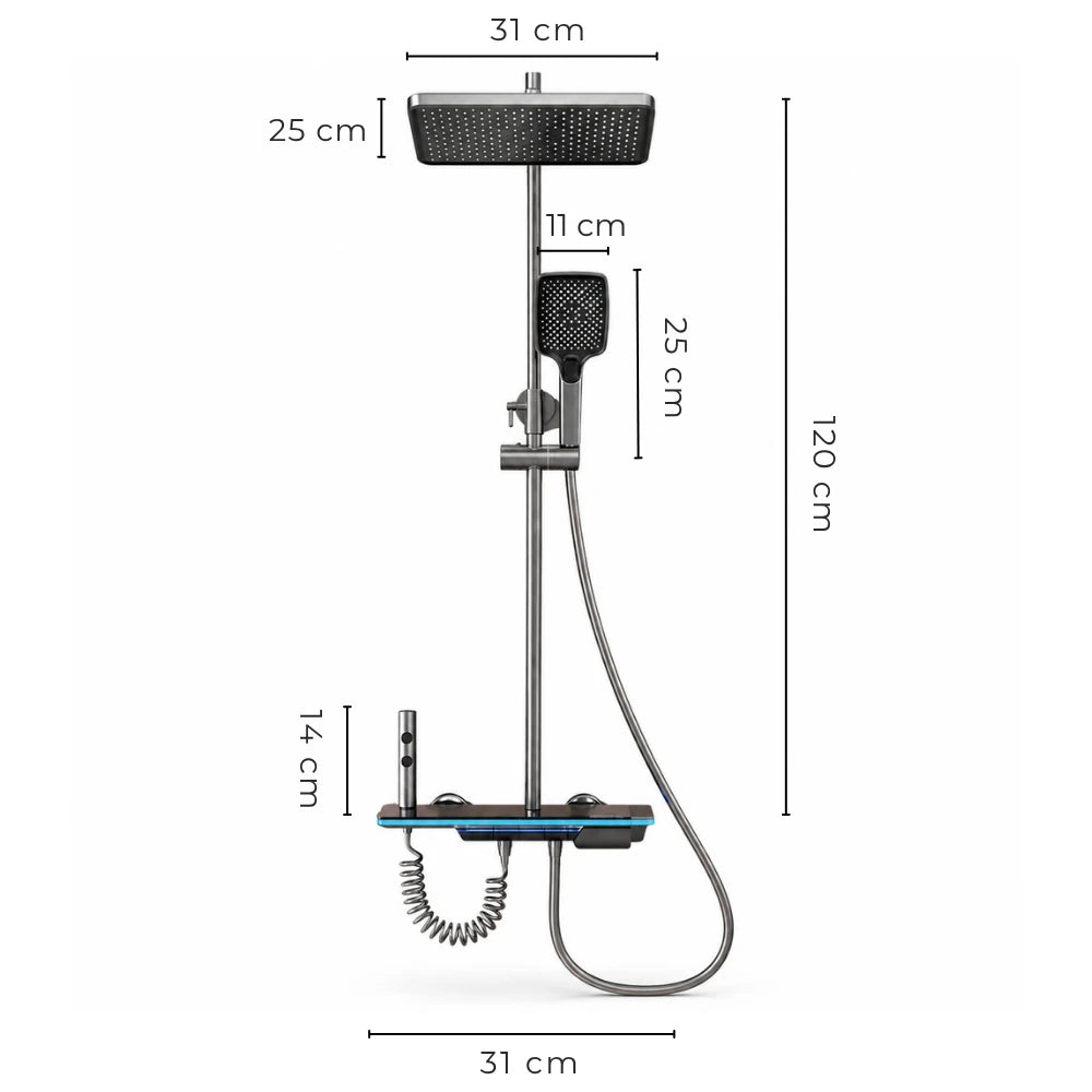 Dimensions - Thermo Digital Pluie Douchette
