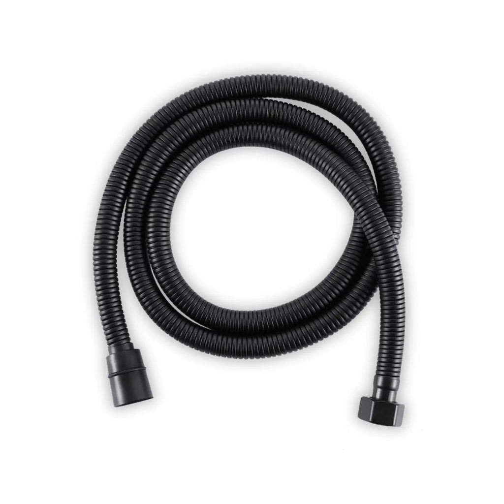 Flexible de Douche Inox, 120 / 150 / 180 cm en noir mat, sur fond blanc