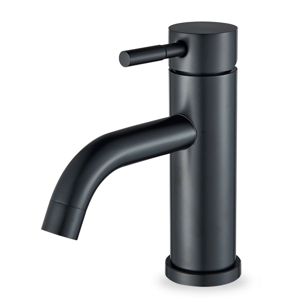 Mitigeur Lavabo Bec Bas, Salle de Bain en noir mat, sur fond blanc