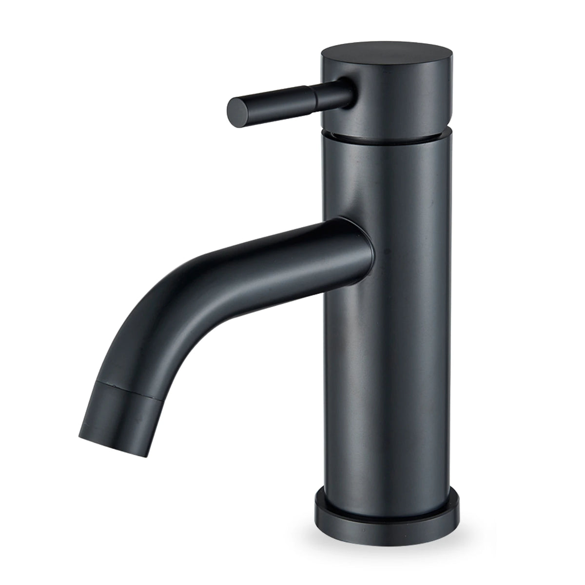 Mitigeur Lavabo Bec Bas, Salle de Bain en noir mat, sur fond blanc