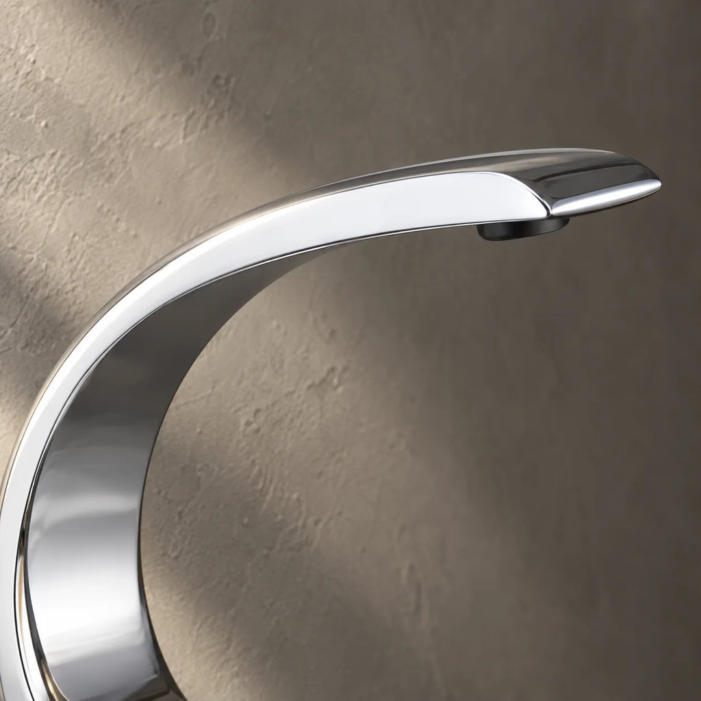 La courbe du robinet lavabo design courbé, laiton massif en chrome