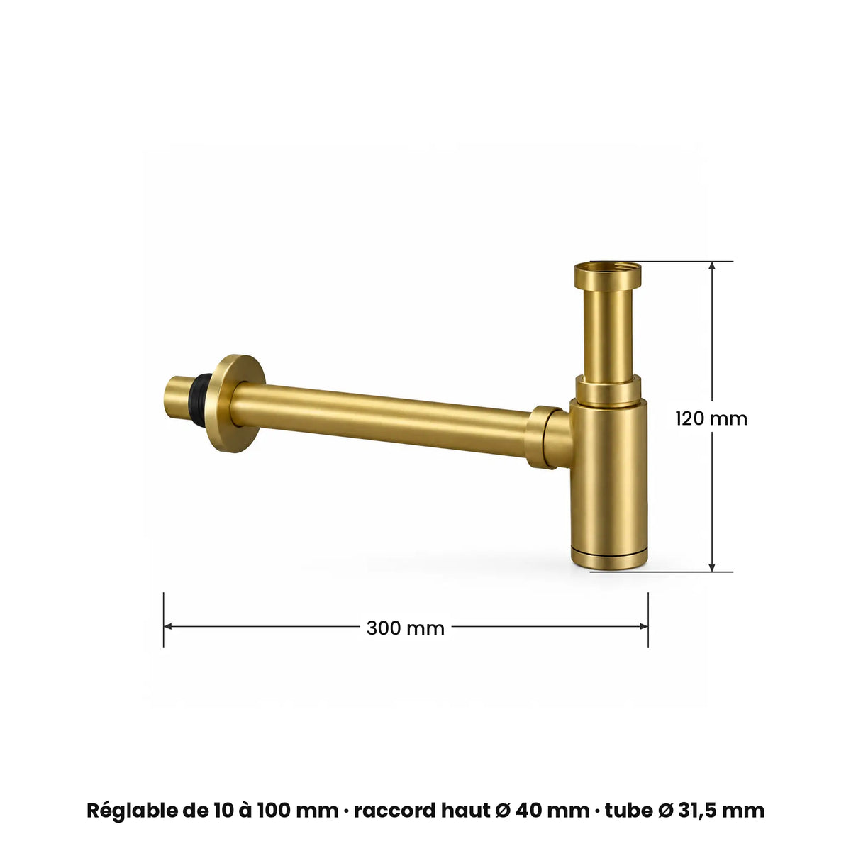 Dimensions du siphon de lavabo design réglable en hauteur