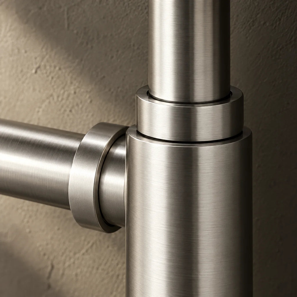 Bague de réglage du siphon de lavabo design réglable en hauteur en nickel brossé